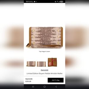 Hammitt Pebble Texture Wristlet in Brown and Tan Limited Release